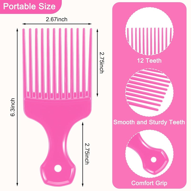 SIMPOR 2 Pcs Hair Pick Wide Tooth Lift Hair Comb for Hair Styling Detangling Plastic Afro Pick for Women Men - Image 2
